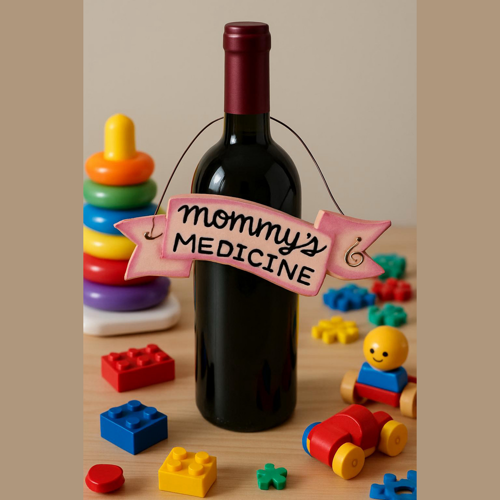 ($2) Happy Hour Bottle Tags - Mommy's Medicine